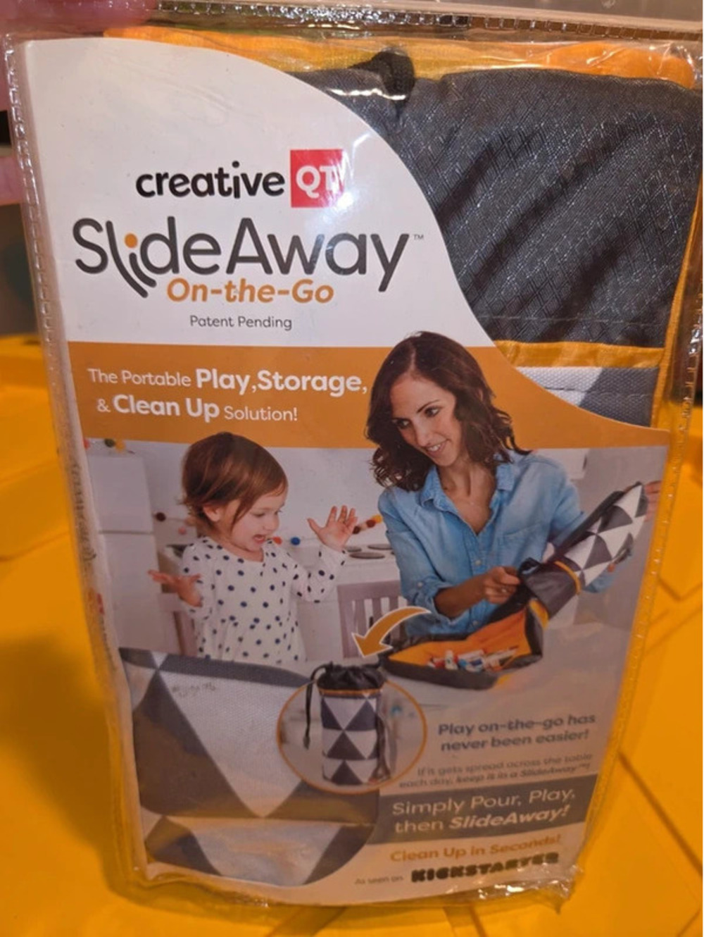 Slide away on the go storage clean up